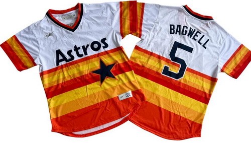 Houston Astros #5 Jeff Bagwell White Cooperstown Collection Jersey