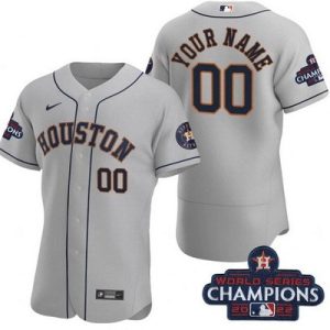 Houston Astros Customized Gray 2022 World Series Champions Authentic Jersey