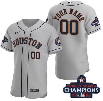 Houston Astros Customized Gray 2022 World Series Champions Authentic Jersey