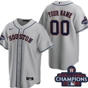 Houston Astros Customized Gray 2022 World Series Champions Cool Base Jersey