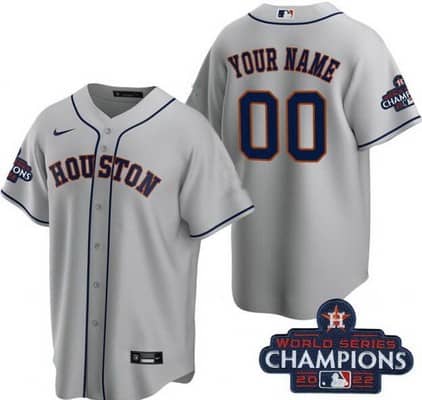 Houston Astros Customized Gray 2022 World Series Champions Cool Base Jersey