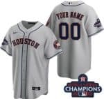 Houston Astros Customized Gray 2022 World Series Champions Team Logo Cool Base Jersey