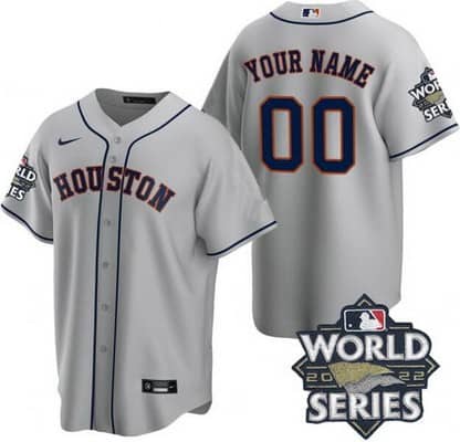 Houston Astros Customized Gray 2022 World Series Cool Base Jersey