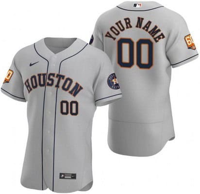 Houston Astros Customized Gray 60th Anniversary Authentic Jersey