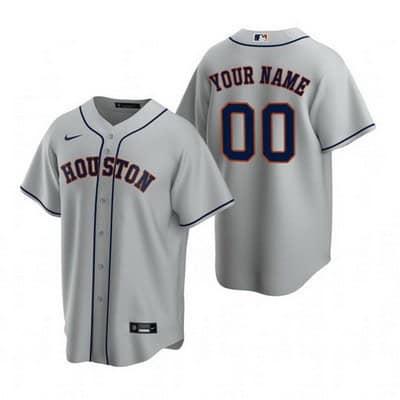 Houston Astros Customized Gray Road 2020 Cool Base Jersey