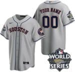 Houston Astros Customized Gray Team Logo 2022 World Series Cool Base Jersey