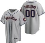 Houston Astros Customized Gray Team Logo Cool Base Jersey