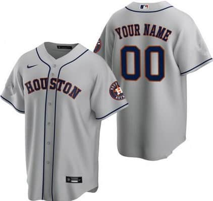 Houston Astros Customized Gray Team Logo Cool Base Jersey