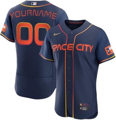 Houston Astros Customized Navy 2022 City Connect Authentic Jersey