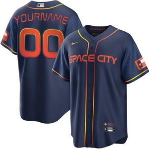 Houston Astros Customized Navy 2022 City Connect Cool Base Jersey