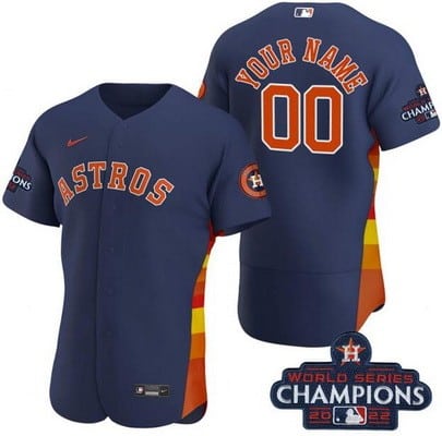 Houston Astros Customized Navy 2022 World Series Champions Authentic Jersey