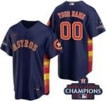 Houston Astros Customized Navy 2022 World Series Champions Team Logo Cool Base Jersey