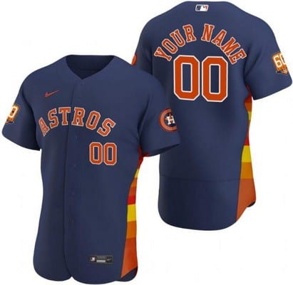 Houston Astros Customized Navy 60th Anniversary Authentic Jersey