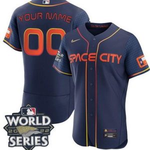 Houston Astros Customized Navy City 2022 World Series Authentic Jersey