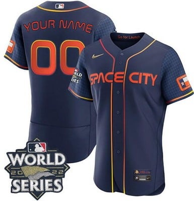 Houston Astros Customized Navy City 2022 World Series Authentic Jersey