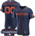 Houston Astros Customized Navy City 2022 World Series Champions Authentic Jersey