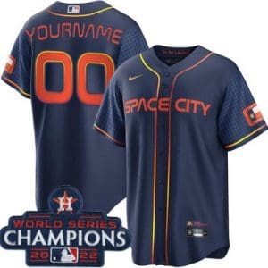 Houston Astros Customized Navy City 2022 World Series Champions Base Jersey