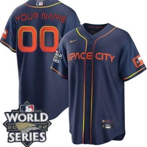 Houston Astros Customized Navy City 2022 World Series Cool Base Jersey