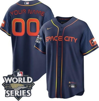 Houston Astros Customized Navy City 2022 World Series Cool Base Jersey
