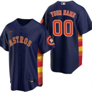 Houston Astros Customized Navy Team Logo Cool Base Jersey