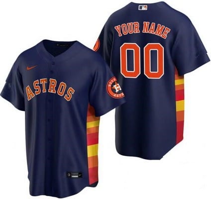 Houston Astros Customized Navy Team Logo Cool Base Jersey