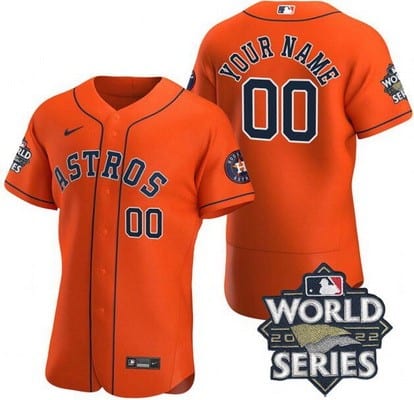Houston Astros Customized Orange 2022 World Series Authentic Jersey