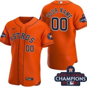 Houston Astros Customized Orange 2022 World Series Champions Authentic Jersey