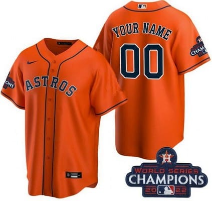 Houston Astros Customized Orange 2022 World Series Champions Cool Base Jersey
