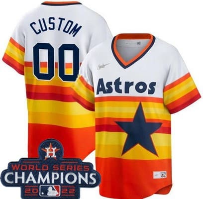 Houston Astros Customized Orange 2022 World Series Champions Cooperstown Cool Base Jersey