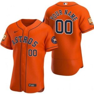 Houston Astros Customized Orange 60th Anniversary Authentic Jersey