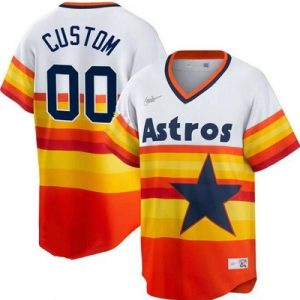 Houston Astros Customized Orange Cooperstown Cool Base Jersey
