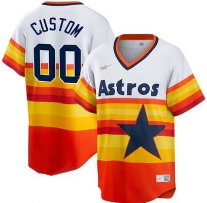 Houston Astros Customized Orange Cooperstown Cool Base Jersey