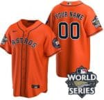 Houston Astros Customized Orange Team Logo 2022 World Series Cool Base Jersey