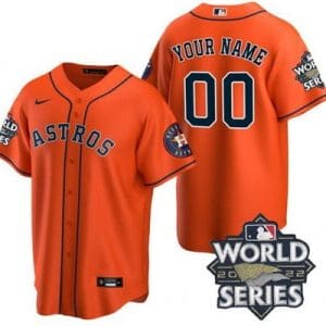 Houston Astros Customized Orange Team Logo 2022 World Series Cool Base Jersey