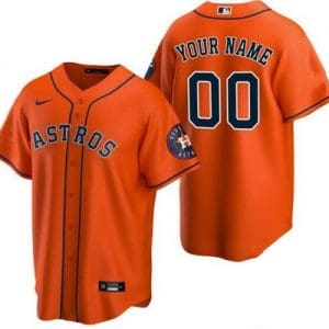 Houston Astros Customized Orange Team Logo Cool Base Jersey
