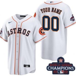 Houston Astros Customized White 2022 World Series Champions Team Logo Cool Base Jersey
