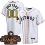 Houston Astros Customized White 2023 Gold Collection Cool Base Jersey