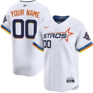 Houston Astros Customized White 2025 City Connect Limited Jersey