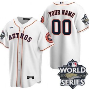 Houston Astros Customized White Team Logo 2022 World Series Cool Base Jersey