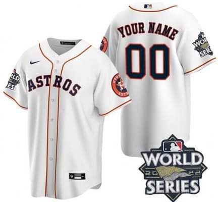 Houston Astros Customized White Team Logo 2022 World Series Cool Base Jersey