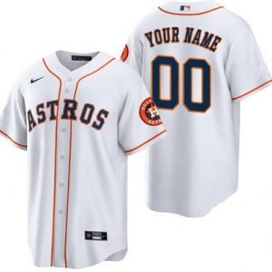 Houston Astros Customized White Team Logo Cool Base Jersey