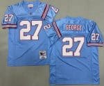 Houston Oilers #27 Eddie George Light Blue 1997 Throwback Jersey