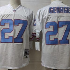 Houston Oilers #27 Eddie George White Throwback Jersey