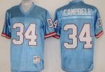 Houston Oilers #34 Earl Campbell Light Blue Throwback Jersey