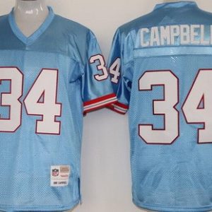 Houston Oilers #34 Earl Campbell Light Blue Throwback Jersey