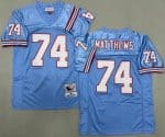 Houston Oilers #74 Bruce Matthews Light Blue 1988 Throwback Jersey