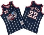 Houston Rockets #22 Clyde Drexler Navy 1996 Throwback Swingman Jersey