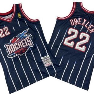Houston Rockets #22 Clyde Drexler Navy 1996 Throwback Swingman Jersey