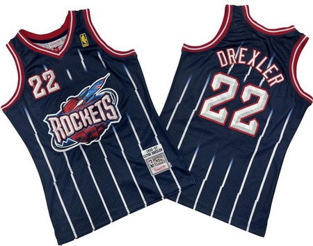 Houston Rockets #22 Clyde Drexler Navy 1996 Throwback Swingman Jersey