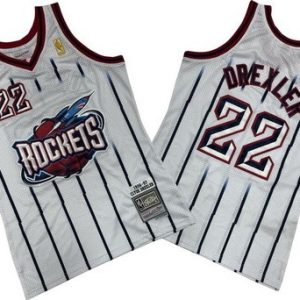 Houston Rockets #22 Clyde Drexler White 1996 Throwback Swingman Jersey